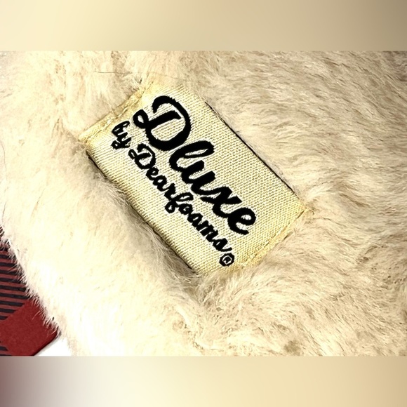 Dluxe by Dearfoams Plush Faux Fur “Super Mom” Slippers Size Large 9-10 - Picture 6 of 12